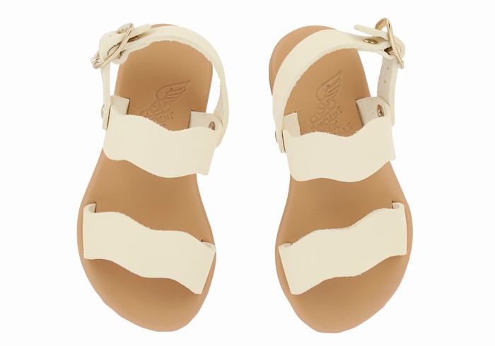 White Kids' Ancient Greek Sandals Little Calamos Soft Casual Sandals | IQL329FT