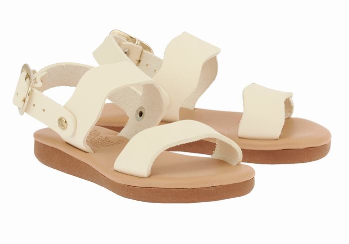 White Kids' Ancient Greek Sandals Little Calamos Soft Casual Sandals | IQL329FT