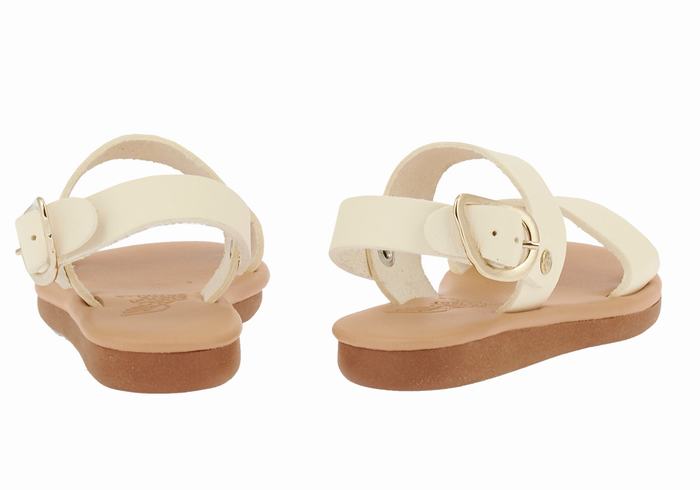 White Kids' Ancient Greek Sandals Little Calamos Soft Casual Sandals | IQL329FT