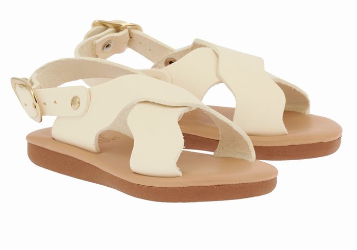 White Kids' Ancient Greek Sandals Little Atokos Soft Casual Sandals | RUE2390QX