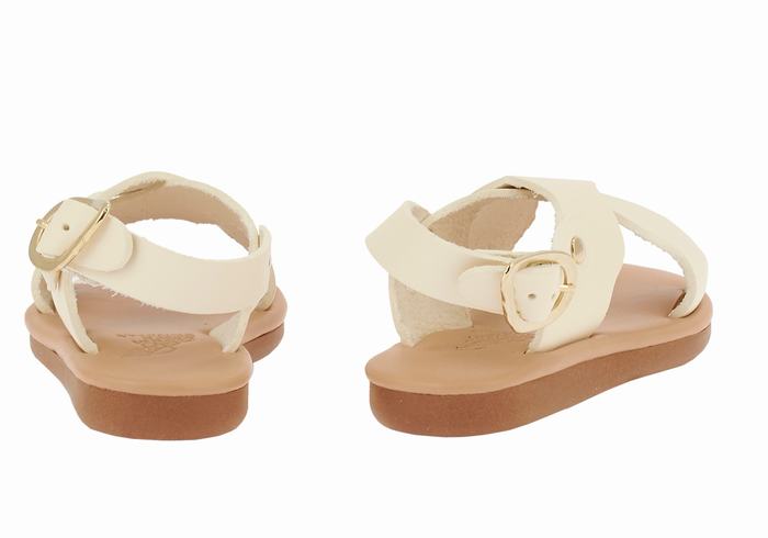 White Kids' Ancient Greek Sandals Little Atokos Soft Casual Sandals | RUE2390QX