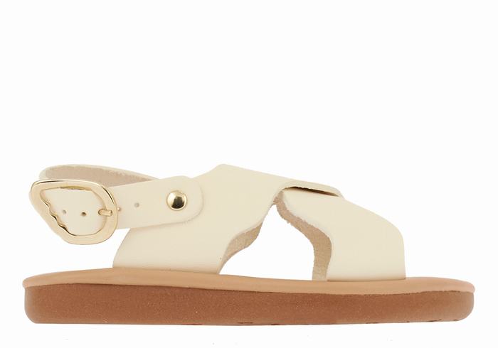 White Kids\' Ancient Greek Sandals Little Atokos Soft Casual Sandals | RUE2390QX