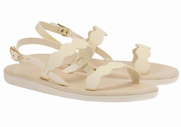 White Women Ancient Greek Sandals Afros Back-Strap Sandals | UCZ2314LP