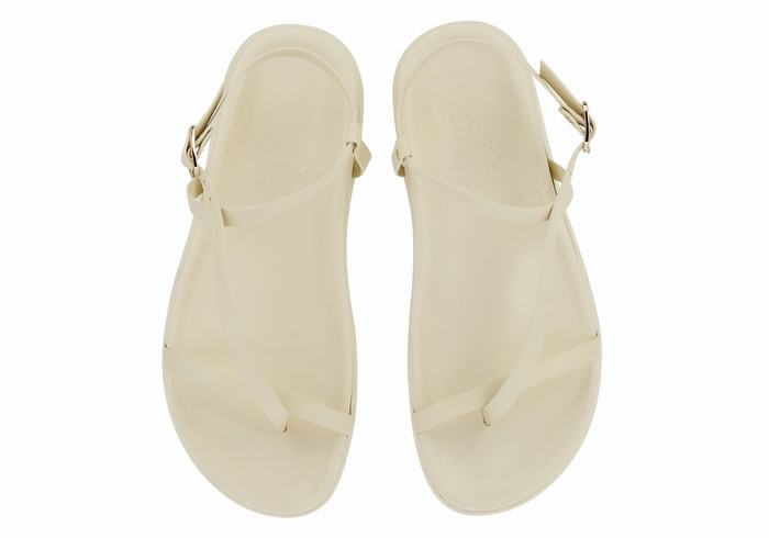 White Women Ancient Greek Sandals Aimilia Back-Strap Sandals | ERS8360QM