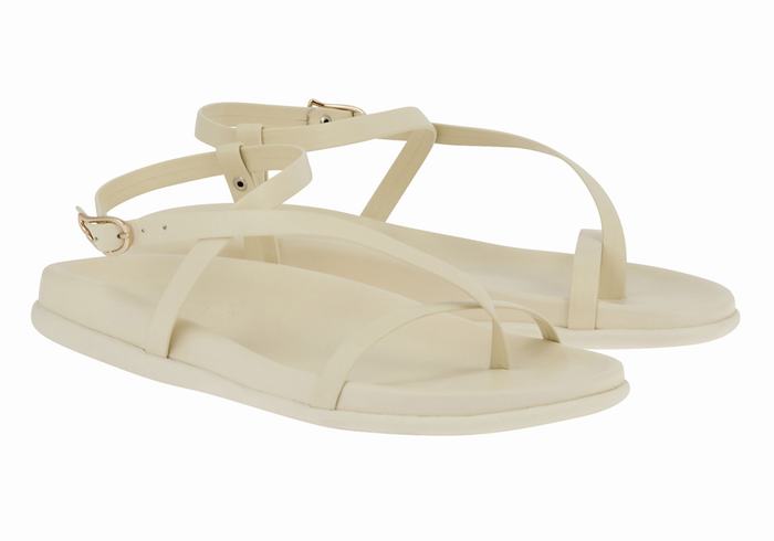 White Women Ancient Greek Sandals Aimilia Back-Strap Sandals | ERS8360QM