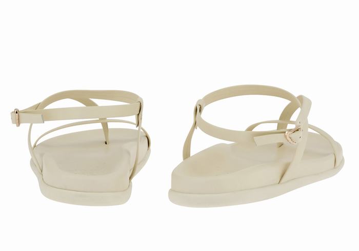 White Women Ancient Greek Sandals Aimilia Back-Strap Sandals | ERS8360QM