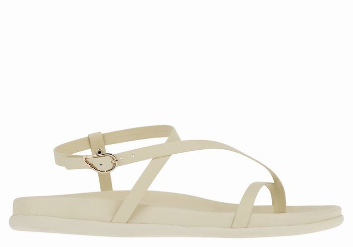 White Women Ancient Greek Sandals Aimilia Back-Strap Sandals | ERS8360QM