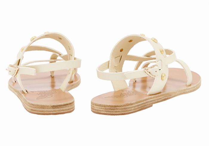 White Women Ancient Greek Sandals Alethea Bee Back-Strap Sandals | WCX4375RR