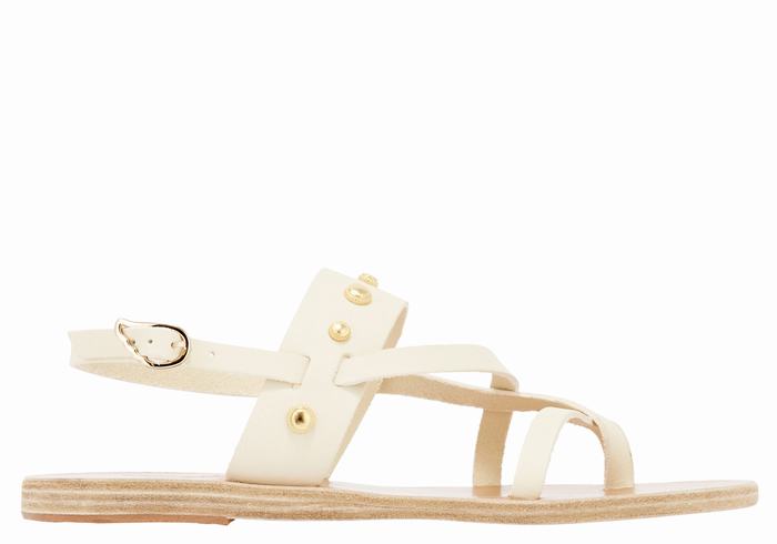 White Women Ancient Greek Sandals Alethea Bee Back-Strap Sandals | WCX4375RR