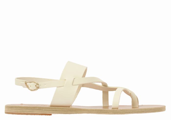 White Women Ancient Greek Sandals Alethea Leather Back-Strap Sandals | WWA8282ZM