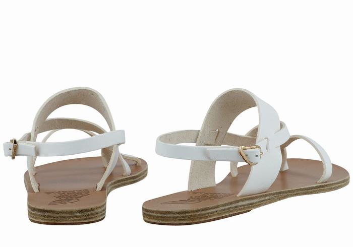 White Women Ancient Greek Sandals Alethea Leather Back-Strap Sandals | HTR8148ER