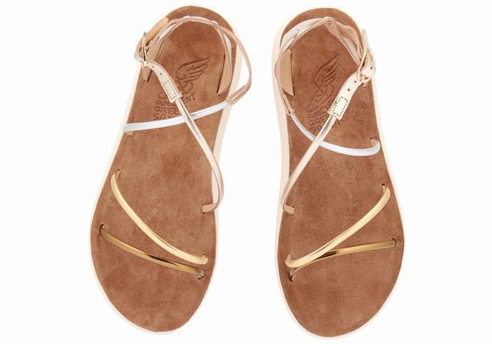 White Women Ancient Greek Sandals Anastasia Comfort Ankle Strap Sandals | SKL8019YN