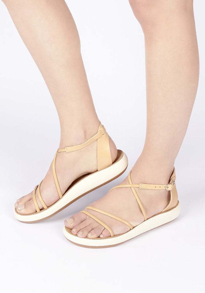 White Women Ancient Greek Sandals Anastasia Comfort Ankle Strap Sandals | SKL8019YN