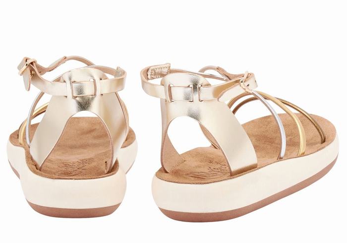 White Women Ancient Greek Sandals Anastasia Comfort Ankle Strap Sandals | SKL8019YN