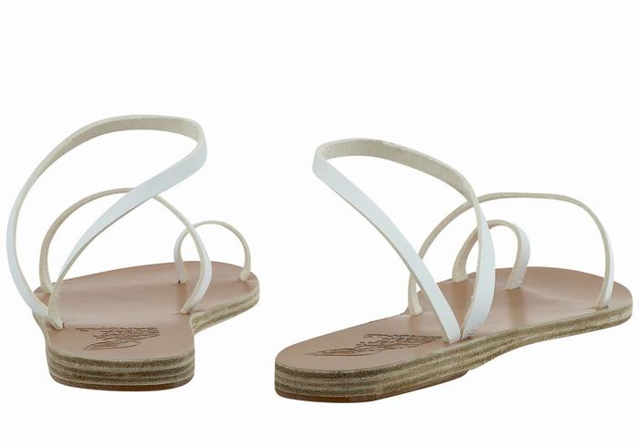 White Women Ancient Greek Sandals Apli Eleftheria Leather Toe-Post Sandals | BBS995OE