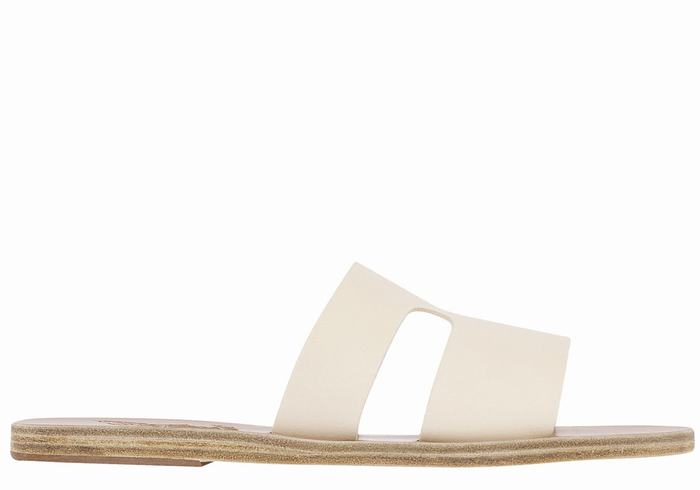 White Women Ancient Greek Sandals Apteros Slide Sandals | IOE8630EW