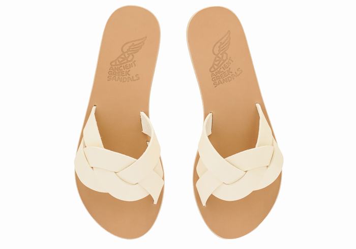 White Women Ancient Greek Sandals Arachne Slide Sandals | XNZ8052ET