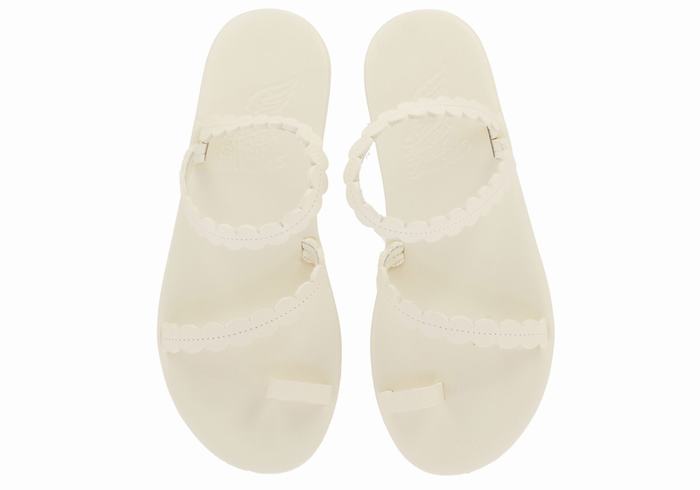 White Women Ancient Greek Sandals Aura Toe-Post Sandals | KHH262FN