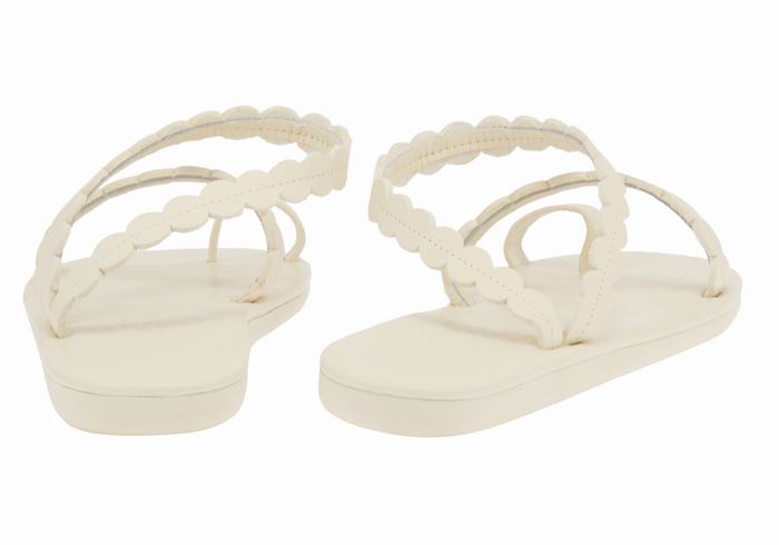 White Women Ancient Greek Sandals Aura Toe-Post Sandals | KHH262FN