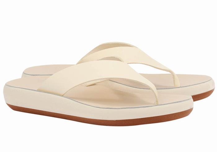 White Women Ancient Greek Sandals Charys Comfort Flip Flops | WML66PU