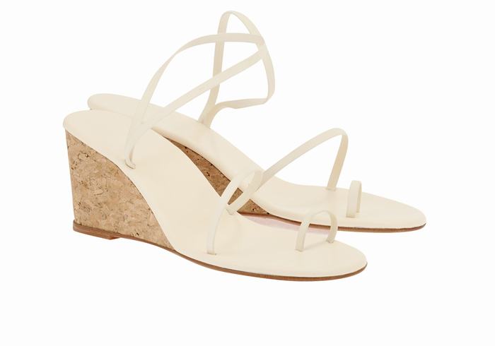 White Women Ancient Greek Sandals Chora Mid Wedge Sandals | TIM9731ZE