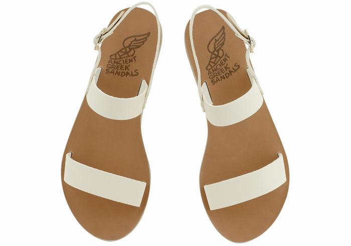 White Women Ancient Greek Sandals Clio Back-Strap Sandals | WQW10061HG