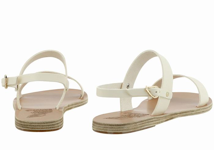 White Women Ancient Greek Sandals Clio Back-Strap Sandals | WQW10061HG