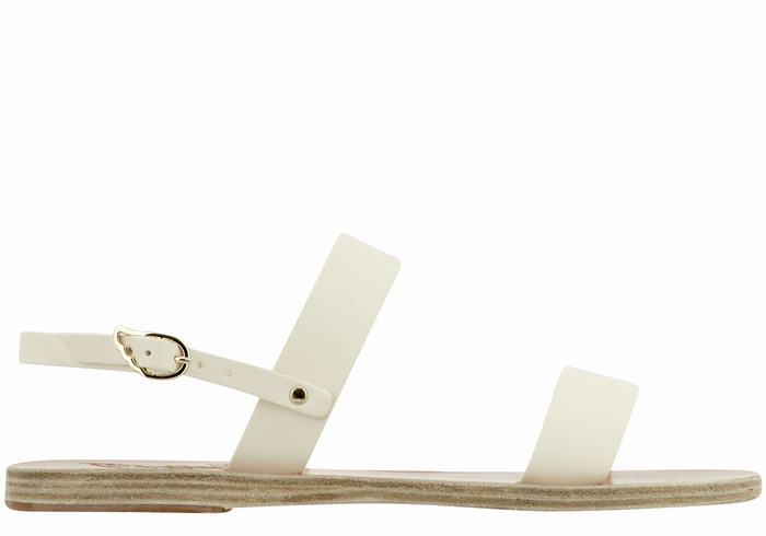 White Women Ancient Greek Sandals Clio Back-Strap Sandals | WQW10061HG