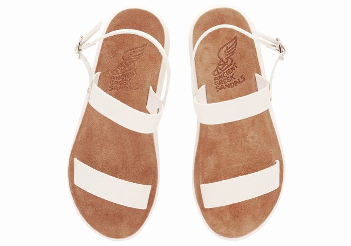 White Women Ancient Greek Sandals Clio Comfort Casual Sandals | SKV4435HY