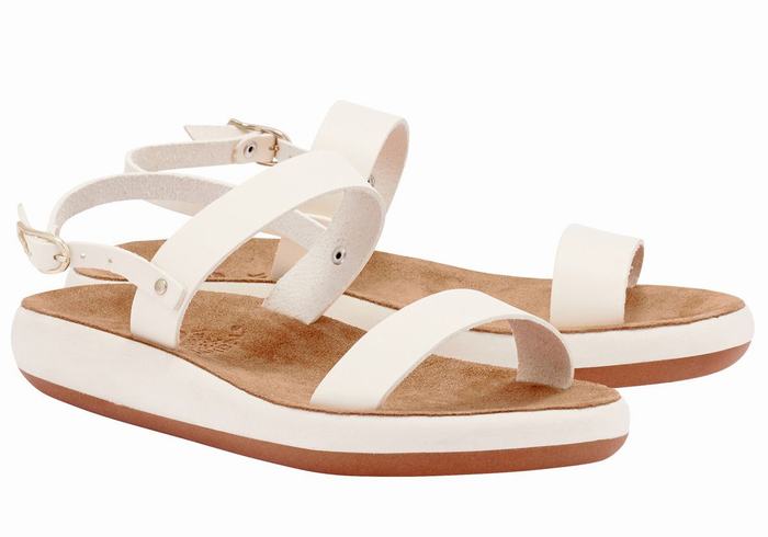 White Women Ancient Greek Sandals Clio Comfort Casual Sandals | SKV4435HY