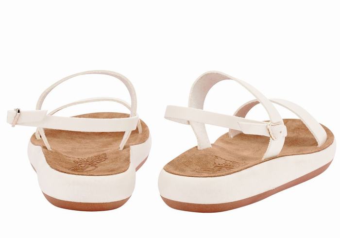 White Women Ancient Greek Sandals Clio Comfort Casual Sandals | SKV4435HY