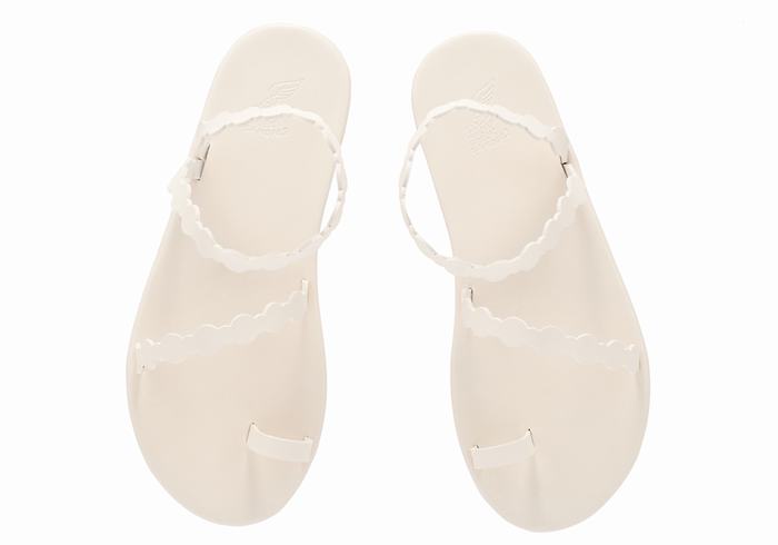 White Women Ancient Greek Sandals Cronos Toe-Post Sandals | LUL9578HW