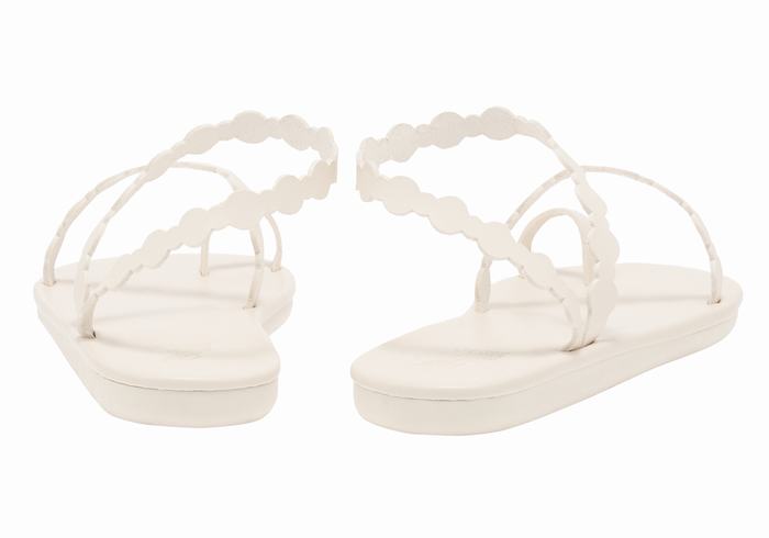 White Women Ancient Greek Sandals Cronos Toe-Post Sandals | LUL9578HW