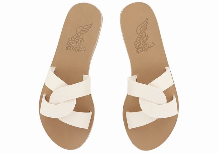 White Women Ancient Greek Sandals Desmos Slide Sandals | EHK914QP