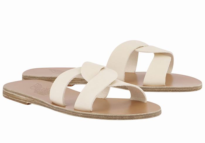 White Women Ancient Greek Sandals Desmos Slide Sandals | EHK914QP