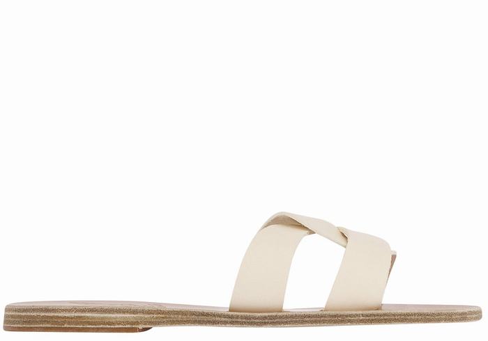 White Women Ancient Greek Sandals Desmos Slide Sandals | EHK914QP