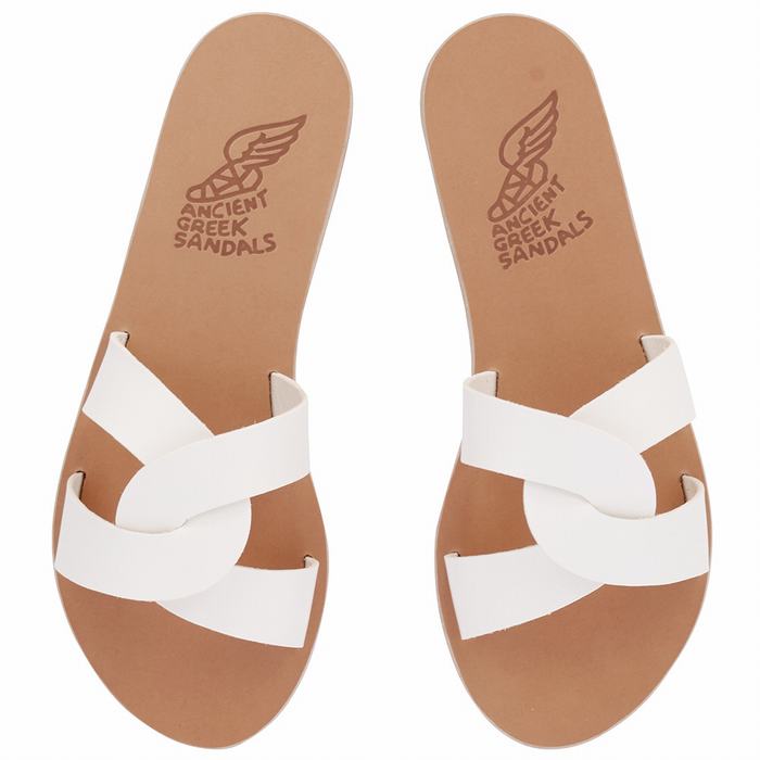 White Women Ancient Greek Sandals Desmos Slide Sandals | QYA9439IW