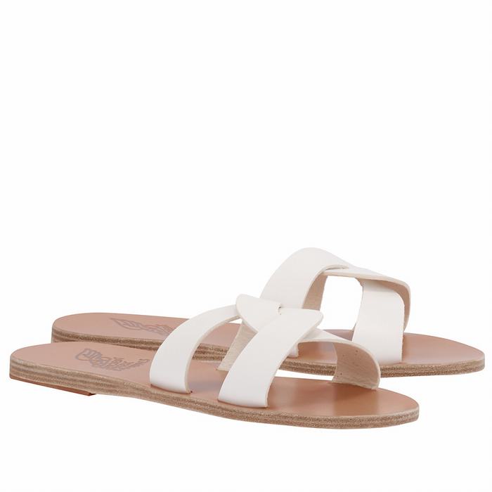 White Women Ancient Greek Sandals Desmos Slide Sandals | QYA9439IW