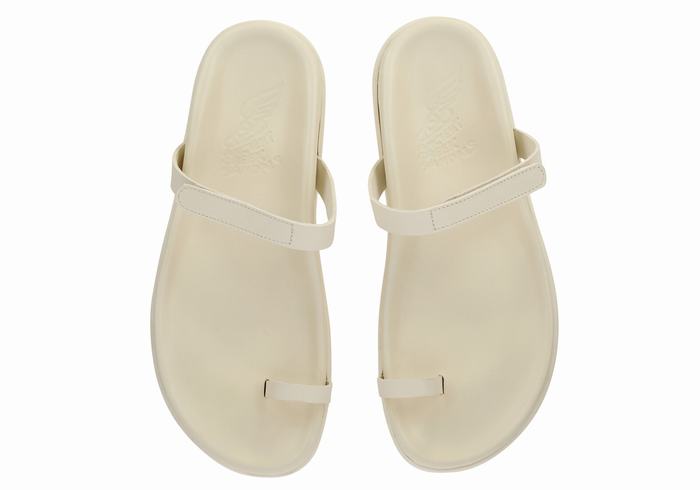 White Women Ancient Greek Sandals Dokos Toe-Post Sandals | NTX8492OY