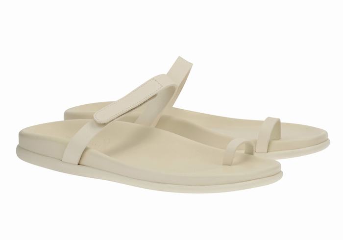 White Women Ancient Greek Sandals Dokos Toe-Post Sandals | NTX8492OY