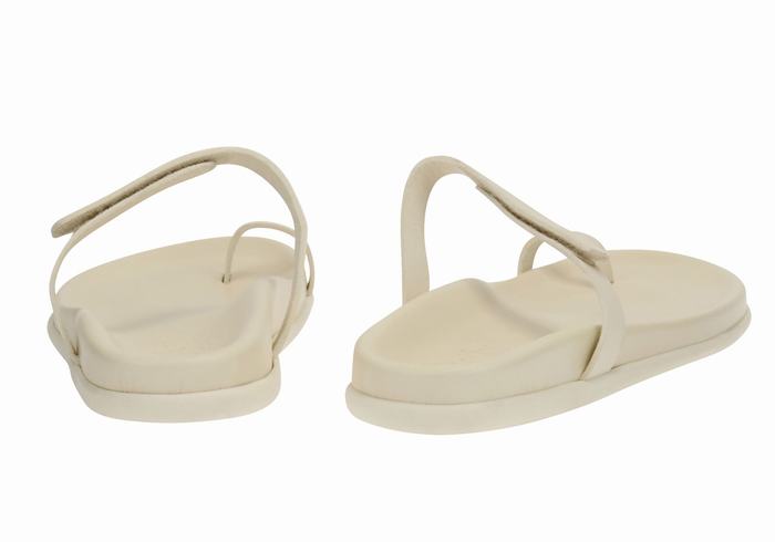 White Women Ancient Greek Sandals Dokos Toe-Post Sandals | NTX8492OY