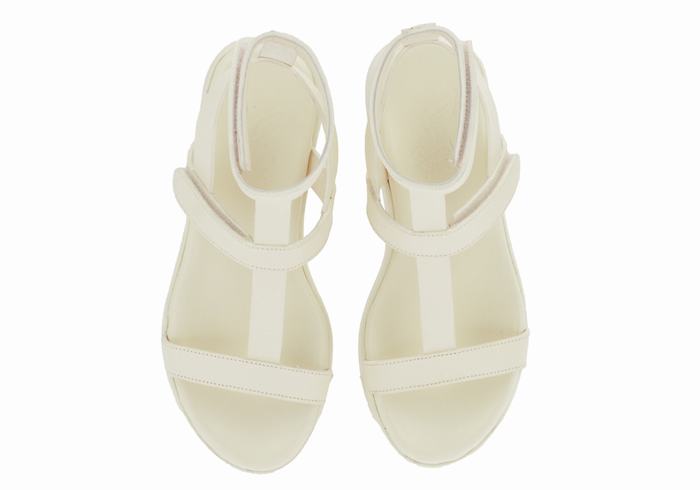 White Women Ancient Greek Sandals Efrosini Leather Platform Sandals | CRG7898LQ