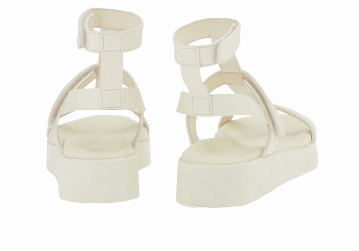 White Women Ancient Greek Sandals Efrosini Leather Platform Sandals | CRG7898LQ