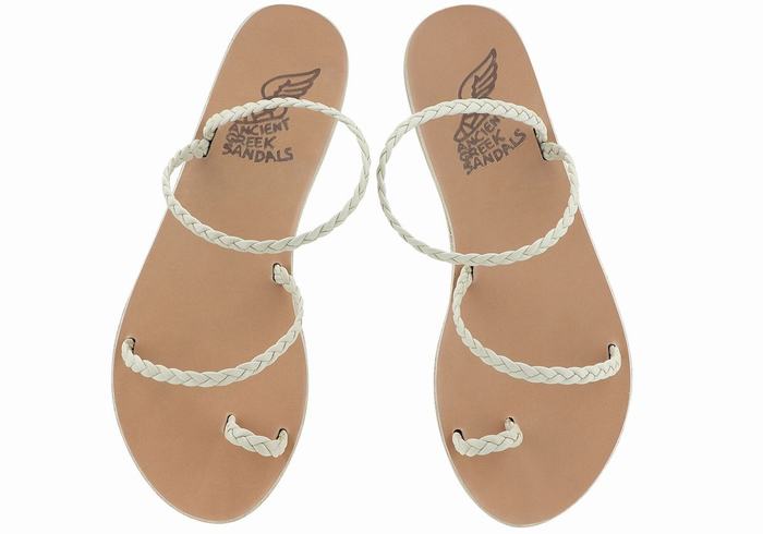 White Women Ancient Greek Sandals Eleftheria Leather Braided Sandals | VWW4050UH