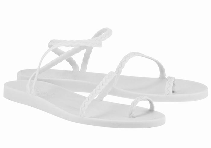 White Women Ancient Greek Sandals Eleftheria Braided Sandals | CPE5363MH