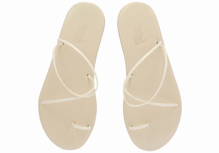 White Women Ancient Greek Sandals Kansiz Toe-Post Sandals | HNU687DU