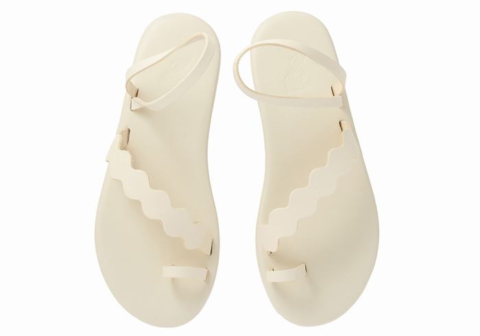 White Women Ancient Greek Sandals Koralia Toe-Post Sandals | LWI378FZ