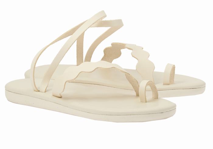 White Women Ancient Greek Sandals Koralia Toe-Post Sandals | LWI378FZ