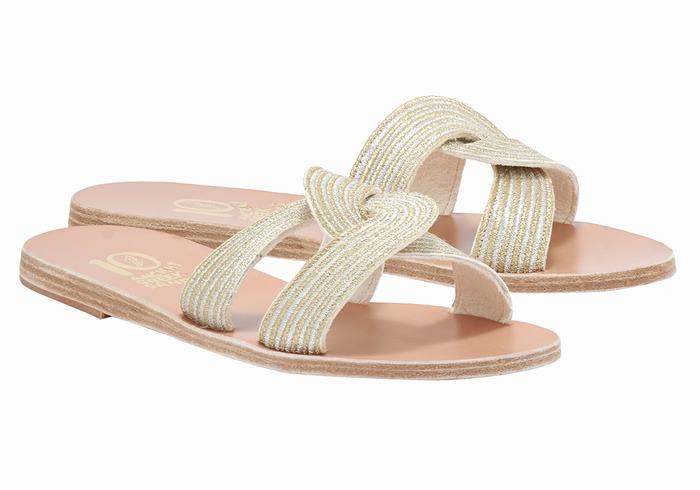 White Women Ancient Greek Sandals Kore Of Berlin Slide Sandals | ETN7033YW