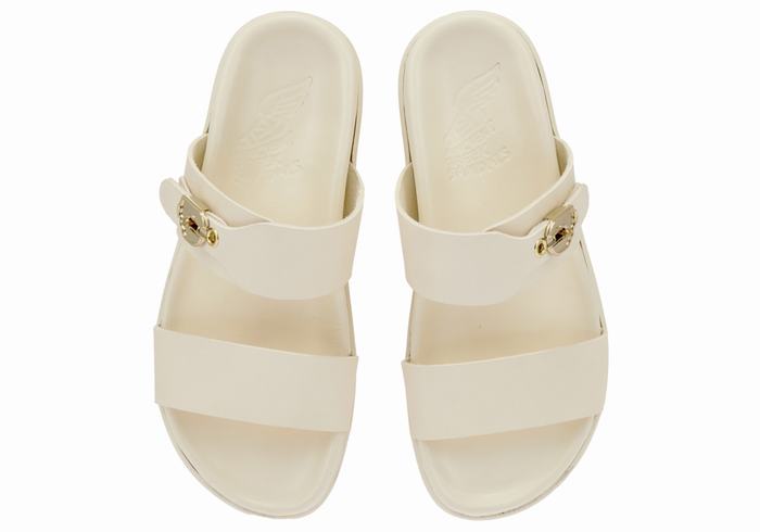 White Women Ancient Greek Sandals Latria Slide Sandals | XJZ4431EC